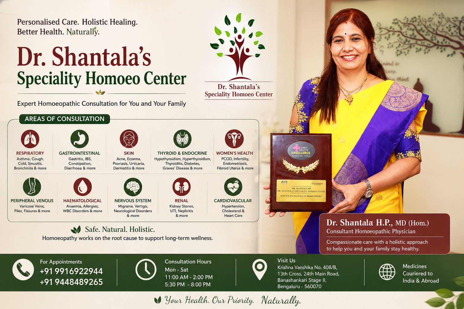 Dr. Shantala H.P. MD (Hom.): Bringing Personalised Homoeopathic Care Closer to Bengaluru Patients
