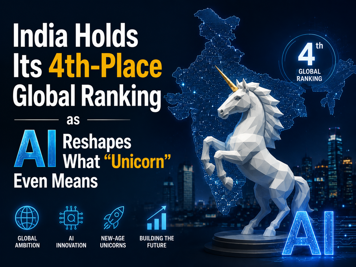 India Holds Its 4th-Place Global Ranking as AI Reshapes What "Unicorn" Even Means