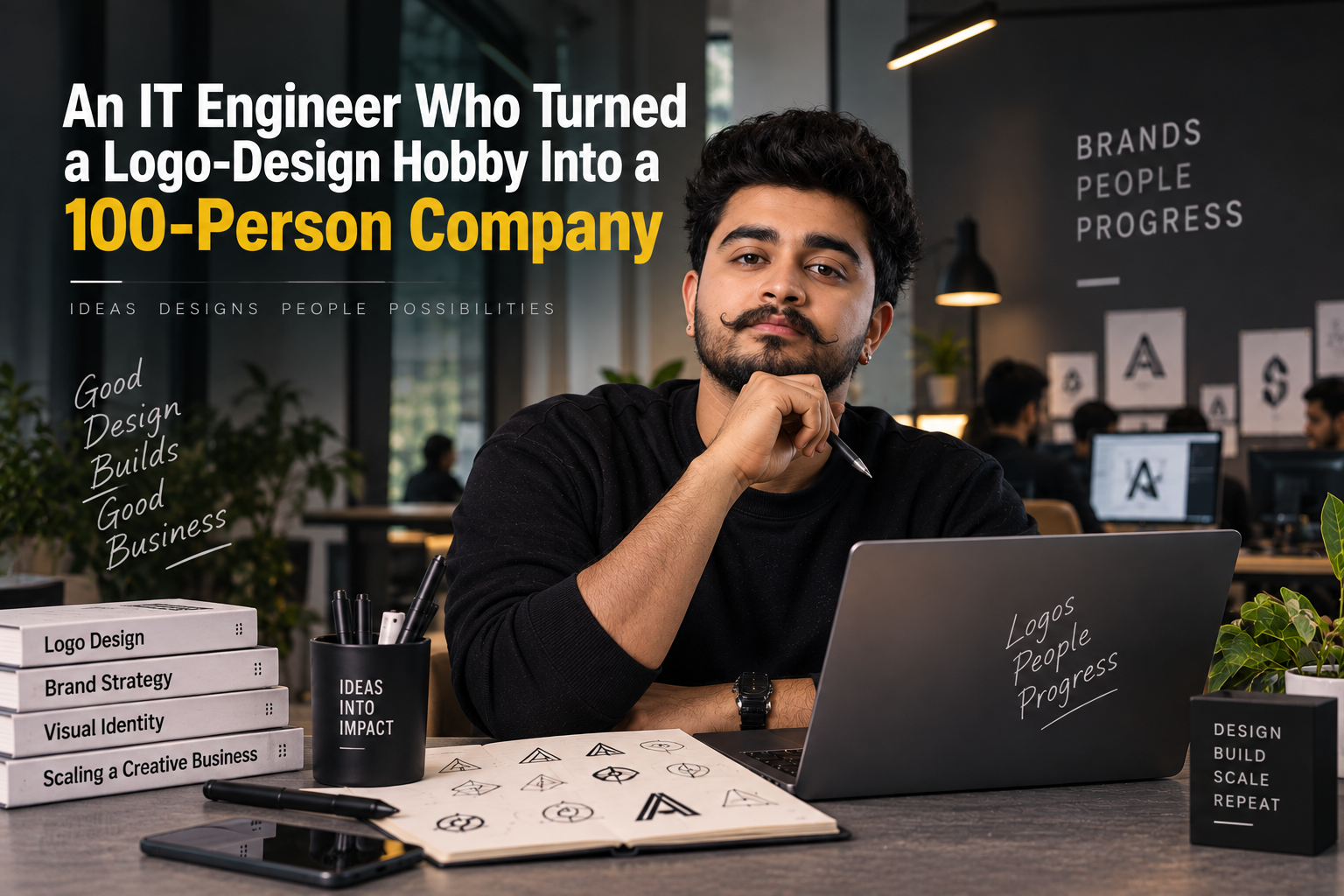 An IT Engineer Who Turned a Logo-Design Hobby Into a 100-Person Company